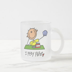 I Play Poker Frosted Glass Coffee Mug