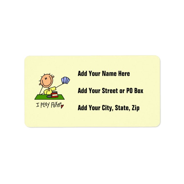 I Play Poker Label (Front)