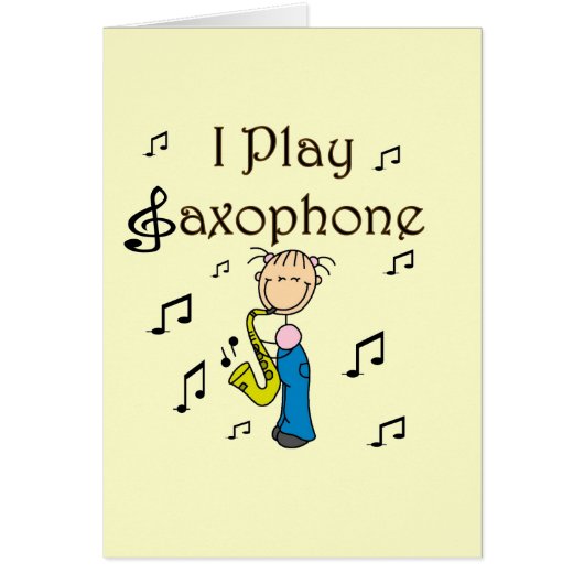 I Play Saxophone Stick Figure T-shirts and Gifts (Front)