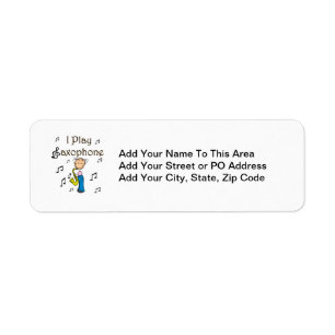 I Play Saxophone Stick Figure T-shirts and Gifts Label