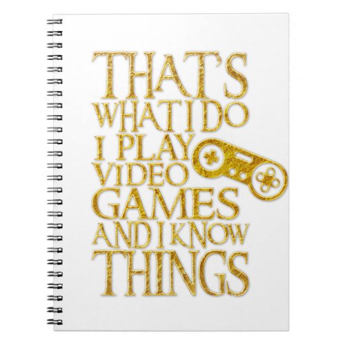 I Play Video Games And I Know Things Notebook