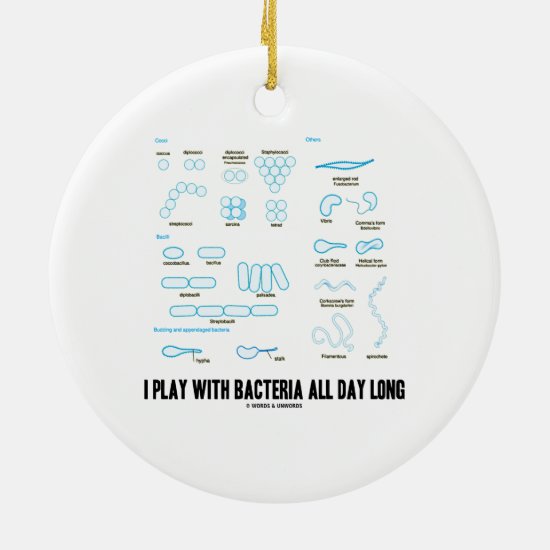 I Play With Bacteria All Day Long (Morphology) Ceramic Ornament
