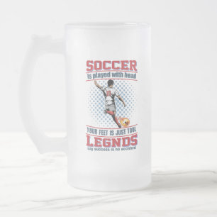 I Played Football With My Head Frosted Glass Beer Mug