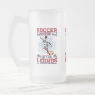 I Played Football With My Head Frosted Glass Beer Mug