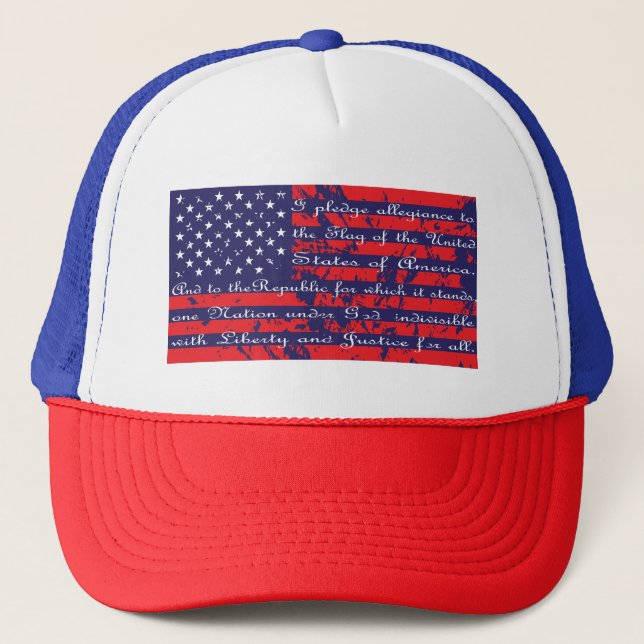 I pledge Allegiance in the USA Flag Trucker Hat (Front)