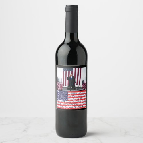 I Pledge Allegience President Trump Wine Label