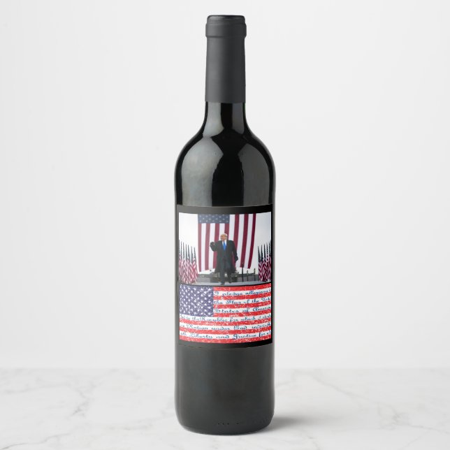 I Pledge Allegience President Trump Wine Label (Front)