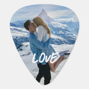 I Plukin' Love You Rustic Wood Design Guitar Pick