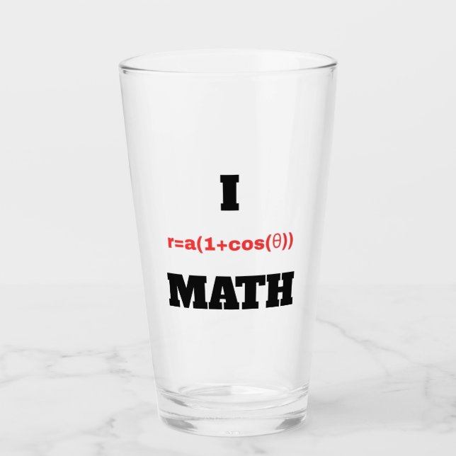 I Polar Equation (I Heart) Math Glass (Front)