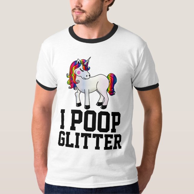 I POOP GLITTER UNICORN T-SHIRTS TEES (Front)