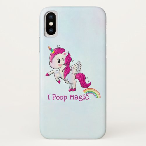 I Poop Magic Funny Unicorn Saying iPhone X Case
