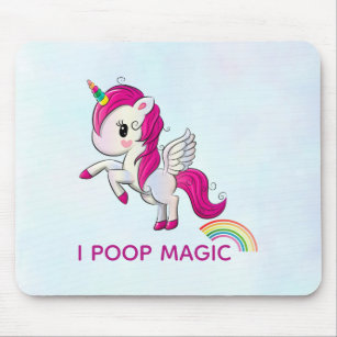 I Poop Magic Funny Unicorn Saying Mouse Pad