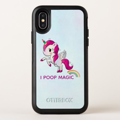 I Poop Magic Funny Unicorn Saying OtterBox Symmetry iPhone X Case