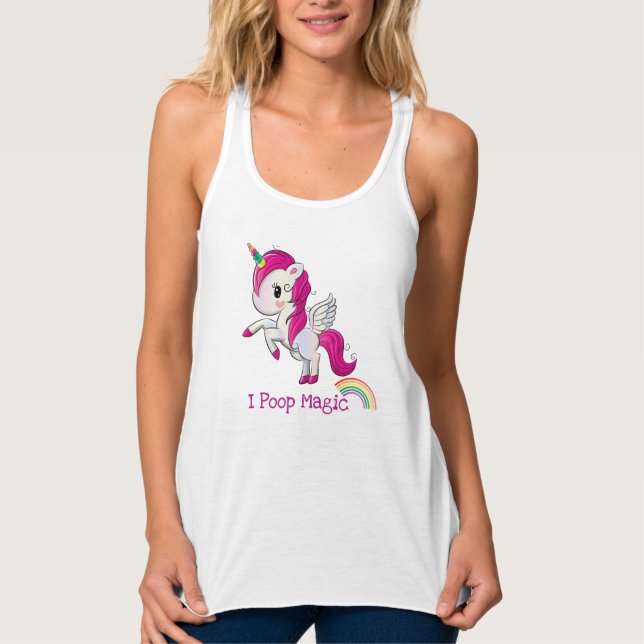 I Poop Magic Funny Unicorn Saying Tank Top (Front)