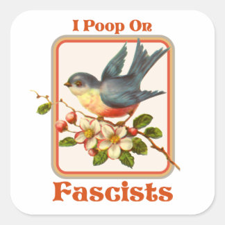 I poop on Fascists Square Sticker