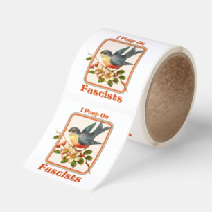I poop on fascists square sticker