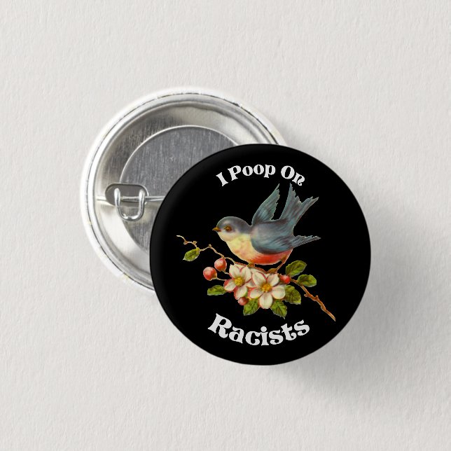 I poop on Racists Button (Front & Back)