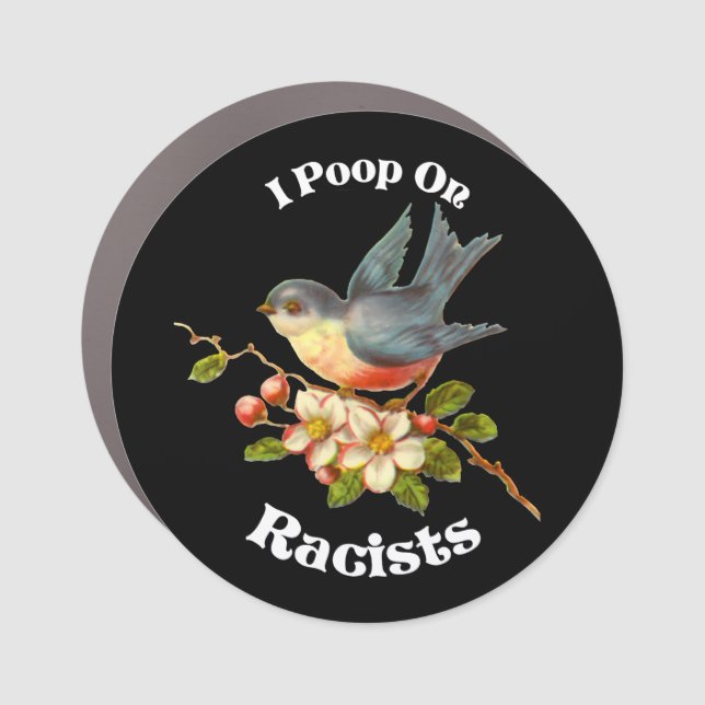 I poop on Racists Car Magnet (Front)
