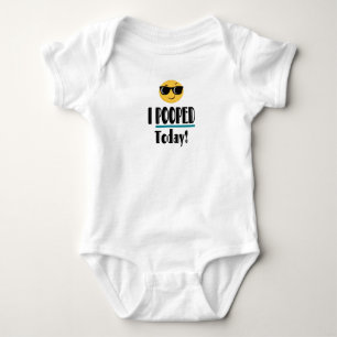 I POOPED Today Emoji Funny Sarcastic Baby Bodysuit