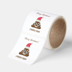 I Pooped Today Funny Brown Emoji Merry Christmas  Square Sticker