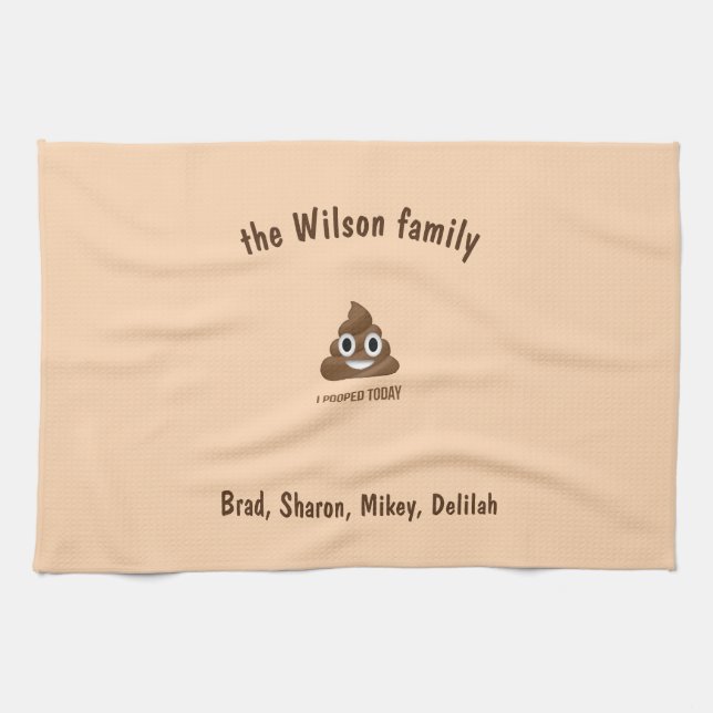 I Pooped Today Funny Emoticon Kitchen Towel (Horizontal)