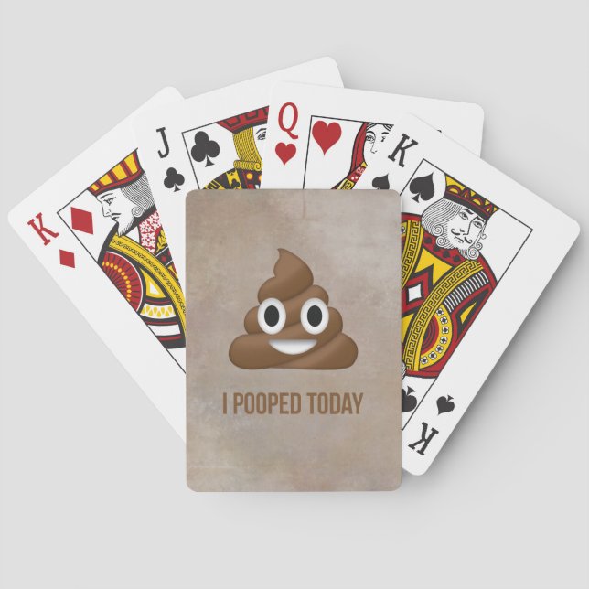 I Pooped Today Funny Emoticon Poker Cards (Back)