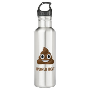 I Pooped Today Funny Emoticon Stainless Steel Water Bottle