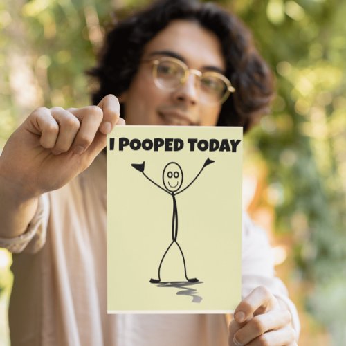 I POOPED TODAY FUNNY OVER THE HILL BIRTHDAY CARDS