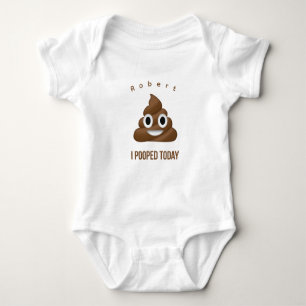 I Pooped Today Funny Poo Emoji Personalized Baby Bodysuit