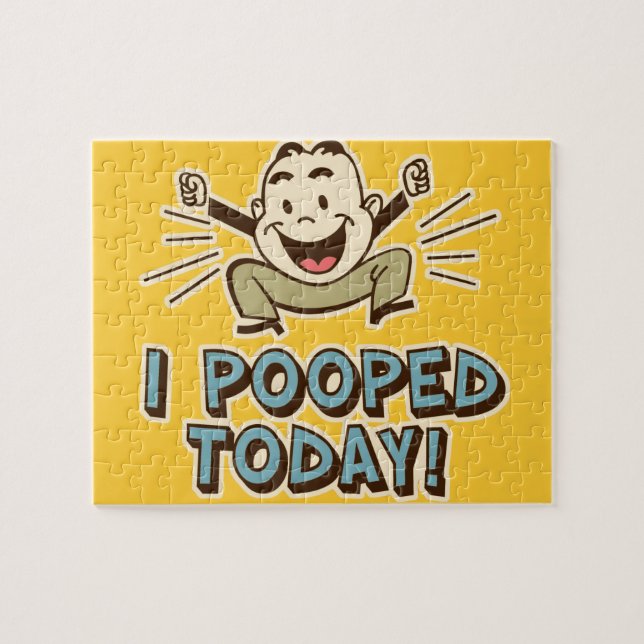 I Pooped Today Funny Toilet Humor Jigsaw Puzzle (Horizontal)