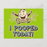 I Pooped Today Funny Toilet Humor Postcard at Zazzle