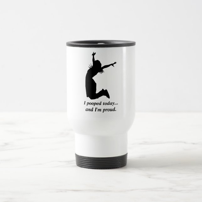 "I pooped today" humorous a coffee mug friend gift (Center)
