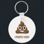 I Pooped Today Poo Emoji Keychain<br><div class="desc">This humorous metal keychain makes a great gag gift!</div>