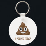 I Pooped Today Poo Emoji Keychain<br><div class="desc">This humorous metal keychain makes a great gag gift!</div>