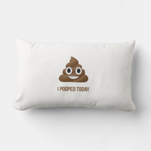 I Pooped Today Poo Emoji Lumbar Pillow