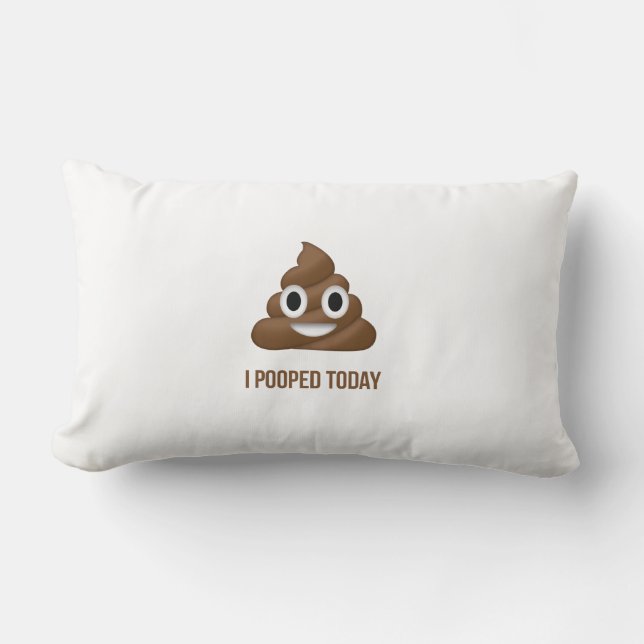 I Pooped Today Poo Emoji  Lumbar Pillow (Front)