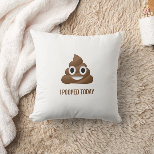 I Pooped Today Poo Emoji with Proctology QR Code Throw Pillow