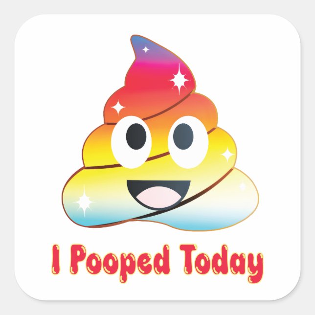 i pooped today potty training square sticker (Front)