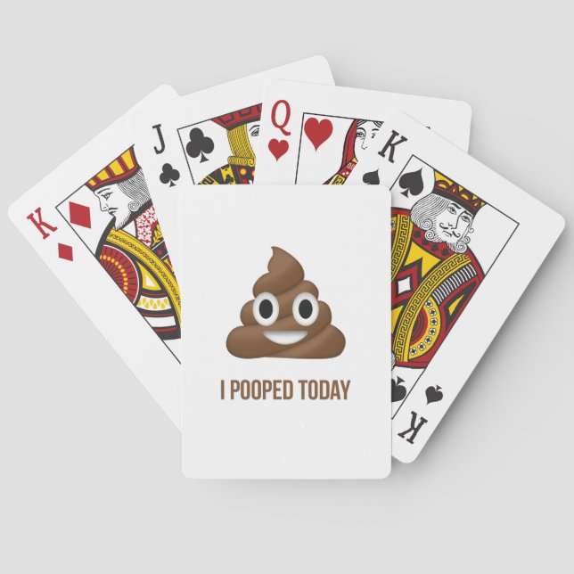 I Pooped Today Smiling Emoji Poker Cards (Back)