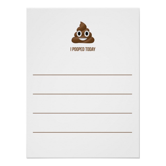 I Pooped Today Smiling Emoticon Sign In Sheet (Front)