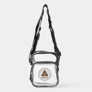I Pooped Today Smiling Poo Emoji Clear Crossbody Bag