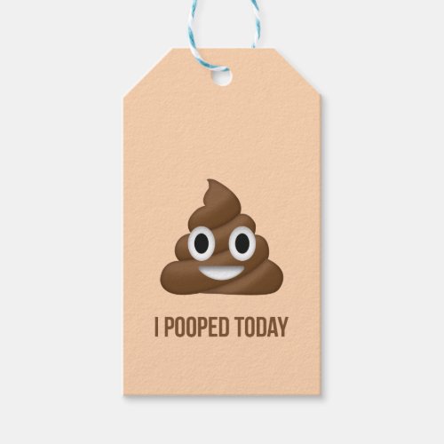 I Pooped Today Smiling Poo Emoticon Gift Tags