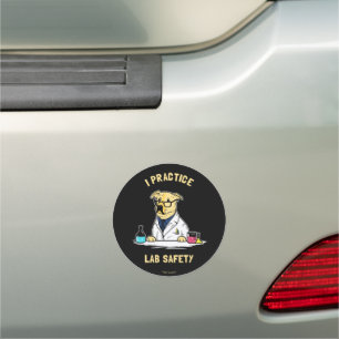 I Practice Lab Safety Car Magnet