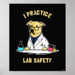 I Practice Lab Safety Poster<br><div class="desc">"I Practice Lab Safety" dog graphic designed by bCreative shows a golden labrador in a laboratory! This makes a great gift for family, friends, or a treat for yourself! This funny graphic is a great addition to anyone's style. bCreative is a leading creator and licensor of original, trendy designs and...</div>