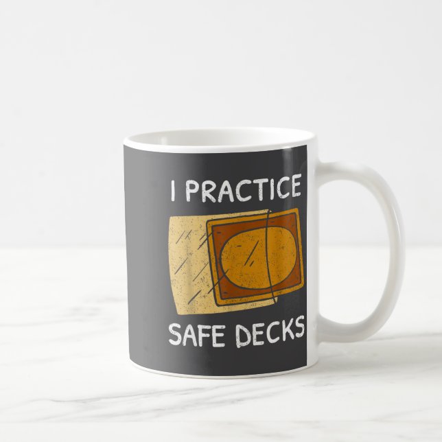 I Practice Safe Decks Trading Card Game Pun Humor  Coffee Mug (Right)