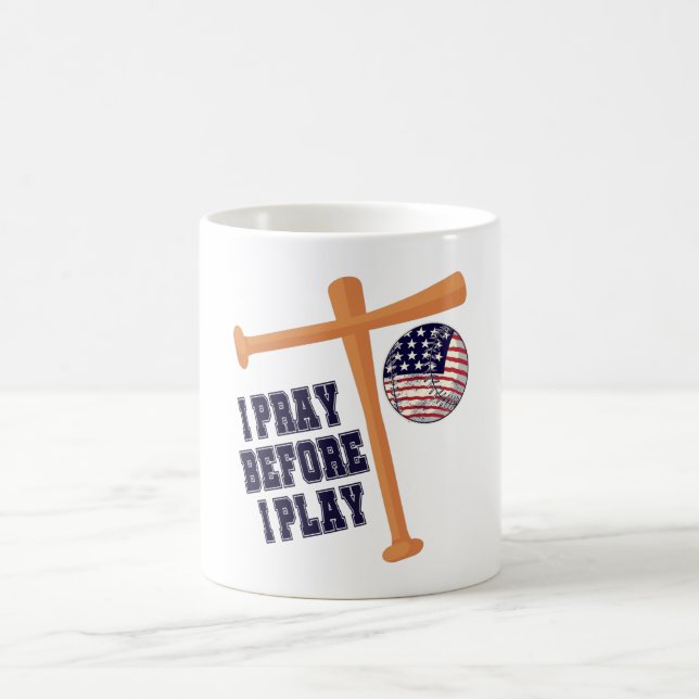 I pray before I play Basebal Game Coffee Mug (Center)