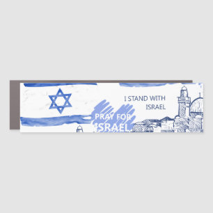 I pray for Israel I stand with Israel. Bumper Car Magnet