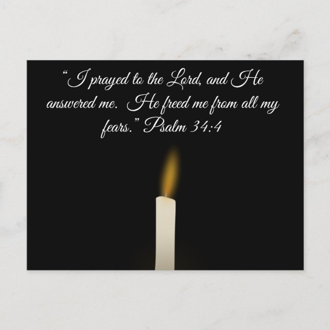 I prayed to the Lord, and He answered me Psalm 34 Postcard (Front)
