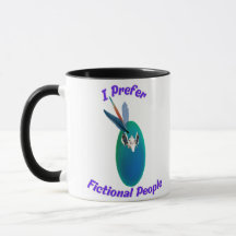 I Prefer Fictional People Mug for Writers Readers