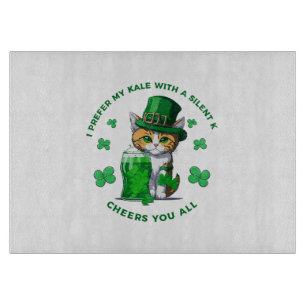 I Prefer My Kale With A Silent K Funny Beer Lover Cutting Board